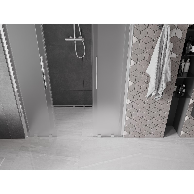 Mexen Velar Duo drzwi prysznicowe rozsuwane 160 cm, szron, chrom - 871-160-000-32-01