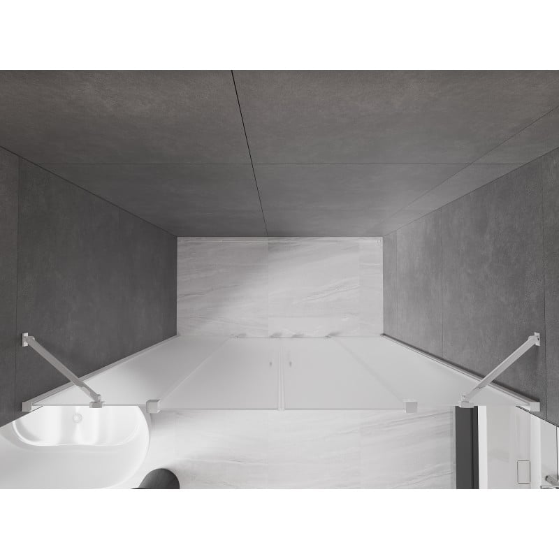 Mexen Velar Duo drzwi prysznicowe rozsuwane 200 cm, szron, chrom - 871-200-000-32-01