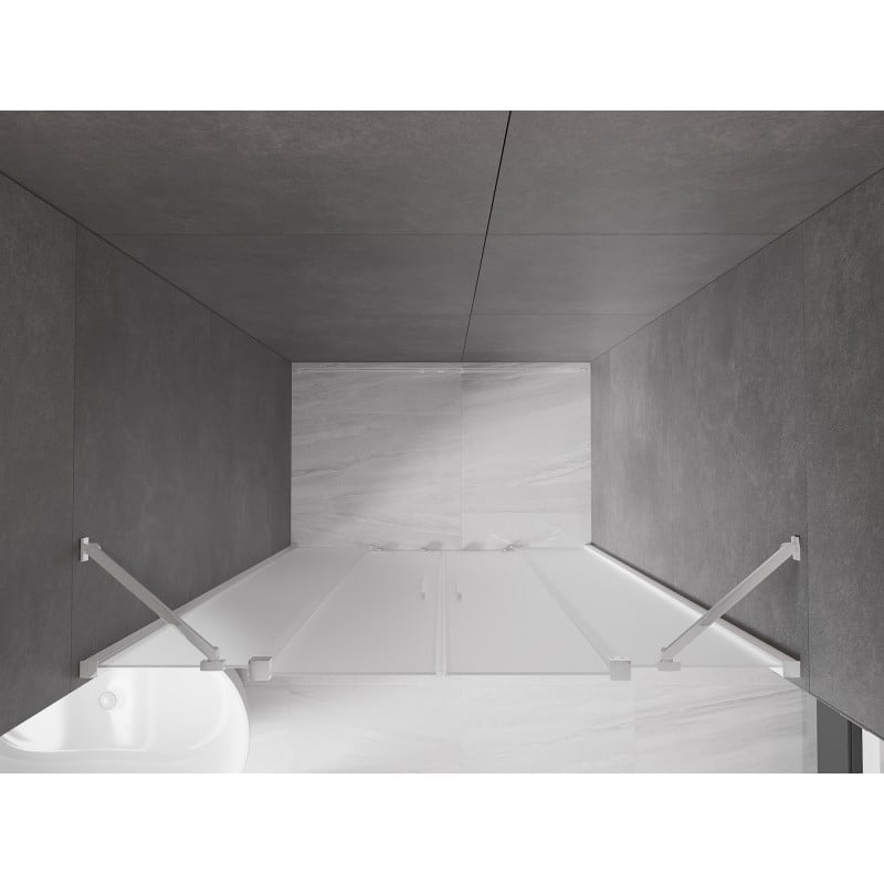 Mexen Velar Duo drzwi prysznicowe rozsuwane 160 cm, szron, chrom - 871-160-000-32-01