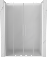Mexen Velar Duo drzwi prysznicowe rozsuwane 140 cm, szron, białe - 871-140-000-32-20