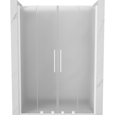 Mexen Velar Duo drzwi prysznicowe rozsuwane 150 cm, szron, białe - 871-150-000-32-20