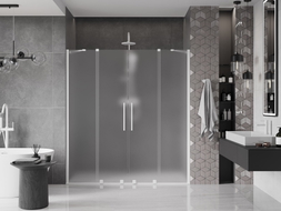 Mexen Velar Duo drzwi prysznicowe rozsuwane 170 cm, szron, białe - 871-170-000-32-20