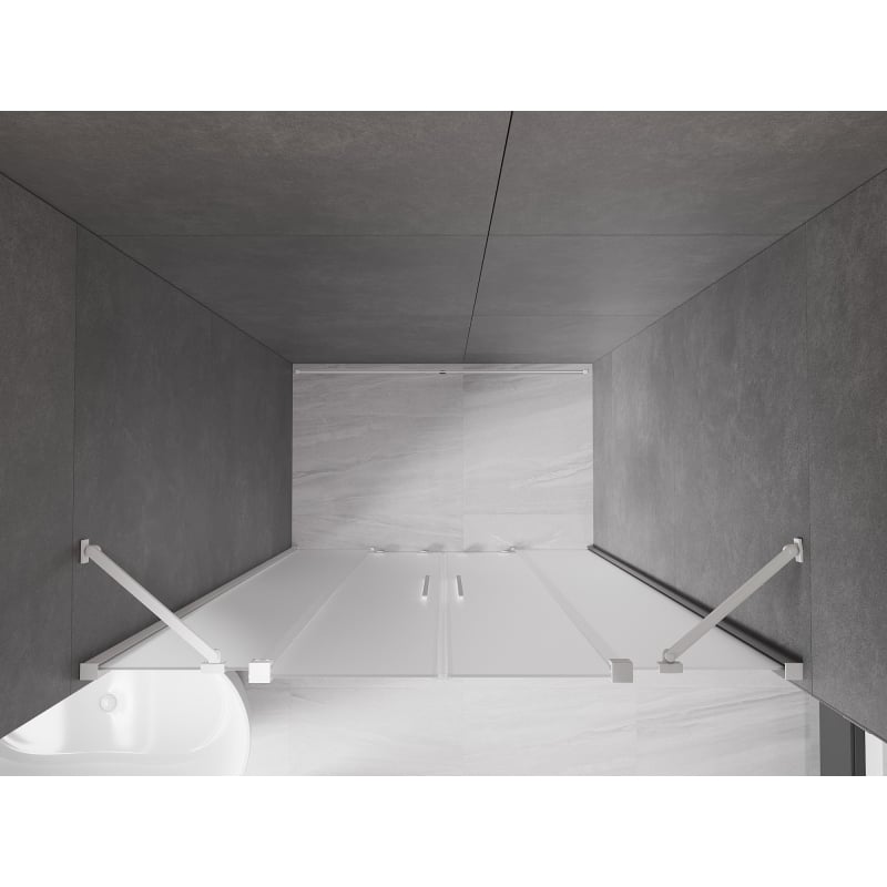 Mexen Velar Duo lükand dušiuksed 140 cm, matt, valge - 871-140-000-32-20