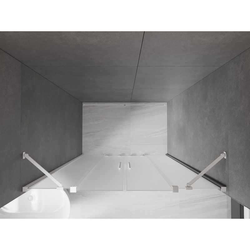 Mexen Velar Duo puertas de ducha correderas 140 cm, escarcha, blanco - 871-140-000-32-20