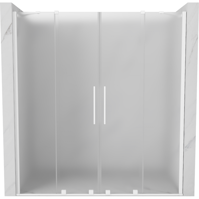 Mexen Velar Duo puertas de ducha correderas 180 cm, escarchado, blanco - 871-180-000-32-20