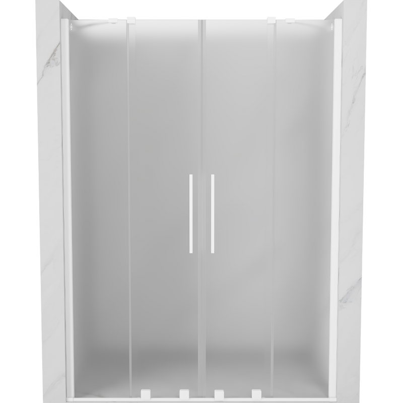 Mexen Velar Duo drzwi prysznicowe rozsuwane 160 cm, szron, białe - 871-160-000-32-20
