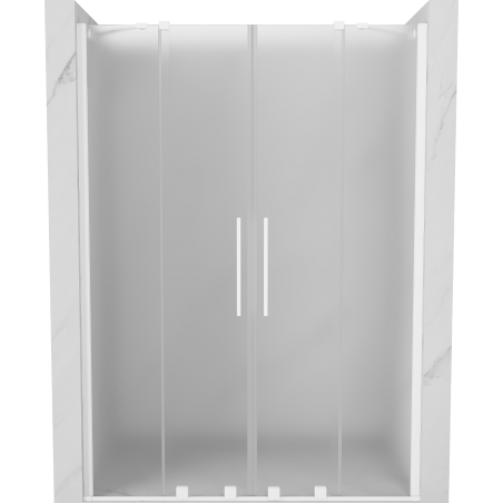 Mexen Velar Duo puerta de ducha corredera 160 cm, escarchado, blanco - 871-160-000-32-20