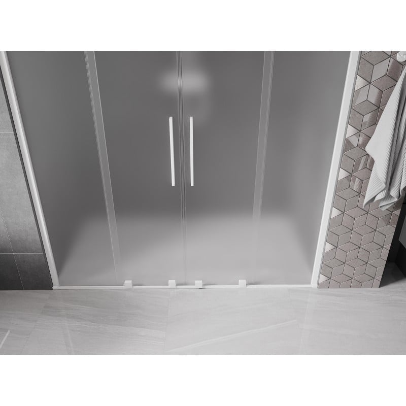 Mexen Velar Duo drzwi prysznicowe rozsuwane 170 cm, szron, białe - 871-170-000-32-20
