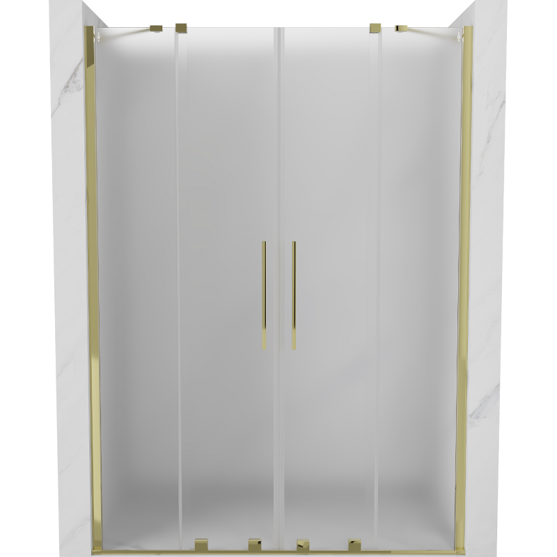 Mexen Velar Duo drzwi prysznicowe rozsuwane 140 cm, szron, złote - 871-140-000-32-50