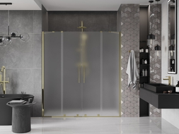 Mexen Velar Duo drzwi prysznicowe rozsuwane 170 cm, szron, złote - 871-170-000-32-50