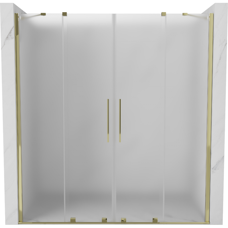 Mexen Velar Duo Schiebeduschtür 200 cm, Frost, Gold - 871-200-000-32-50