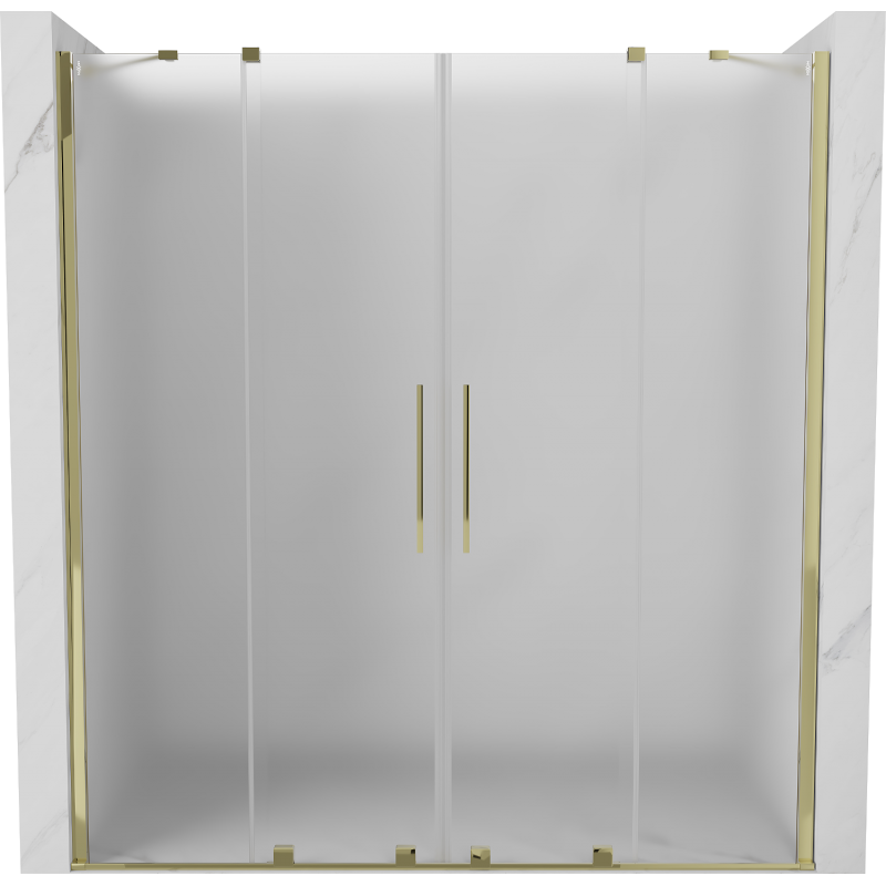 Mexen Velar Duo sliding shower doors 200 cm, frosted, gold - 871-200-000-32-50
