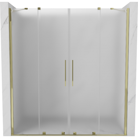Mexen Velar Duo Schiebeduschtür 200 cm, Frost, Gold - 871-200-000-32-50