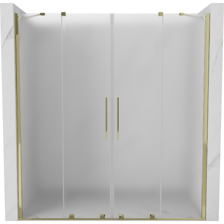 Mexen Velar Duo sliding shower doors 200 cm, frosted, gold - 871-200-000-32-50