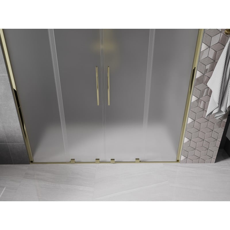 Mexen Velar Duo drzwi prysznicowe rozsuwane 170 cm, szron, złote - 871-170-000-32-50