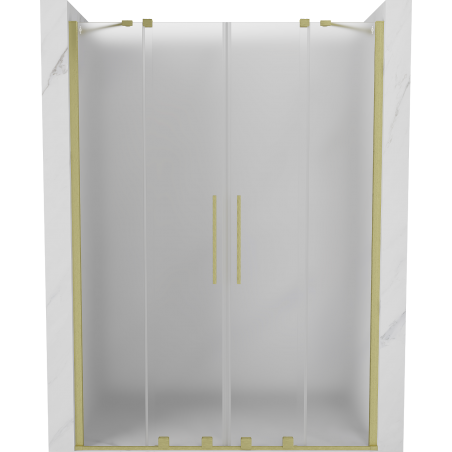 Mexen Velar Duo porte de douche coulissantes 140 cm, givré, or brossé - 871-140-000-32-55