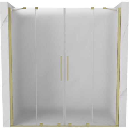 Mexen Velar Duo portas de chuveiro deslizantes 170 cm, fosco, dourado escovado - 871-170-000-32-55