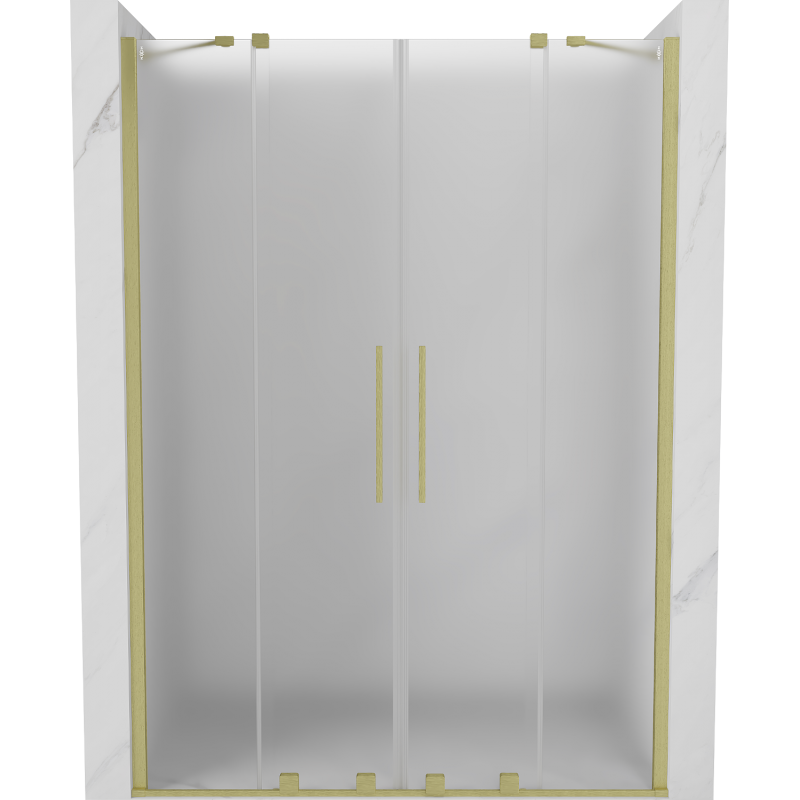 Mexen Velar Duo Schiebetüren für die Dusche 160 cm, satiniert, gebürstetes Gold - 871-160-000-32-55