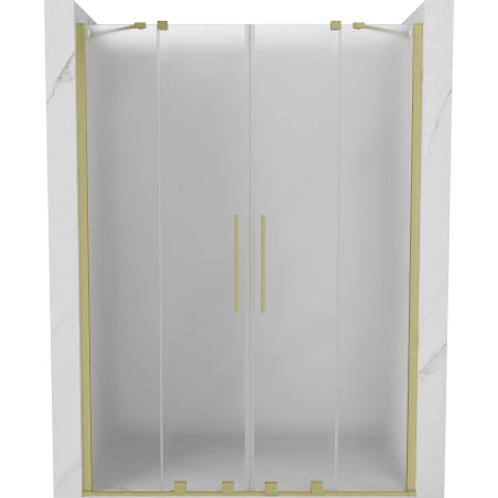 Mexen Velar Duo Schiebetüren für die Dusche 160 cm, satiniert, gebürstetes Gold - 871-160-000-32-55