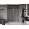 Mexen Velar Duo drzwi prysznicowe rozsuwane 200 cm, szron, złote szczotkowane - 871-200-000-32-55