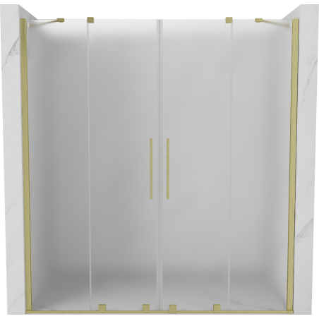 Mexen Velar Duo porte doccia scorrevoli 180 cm, smerigliato, oro spazzolato - 871-180-000-32-55
