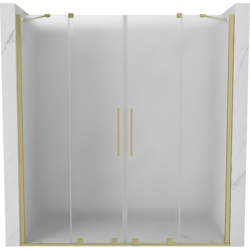 Mexen Velar Duo puerta de ducha corredera 200 cm, escarchado, dorado cepillado - 871-200-000-32-55