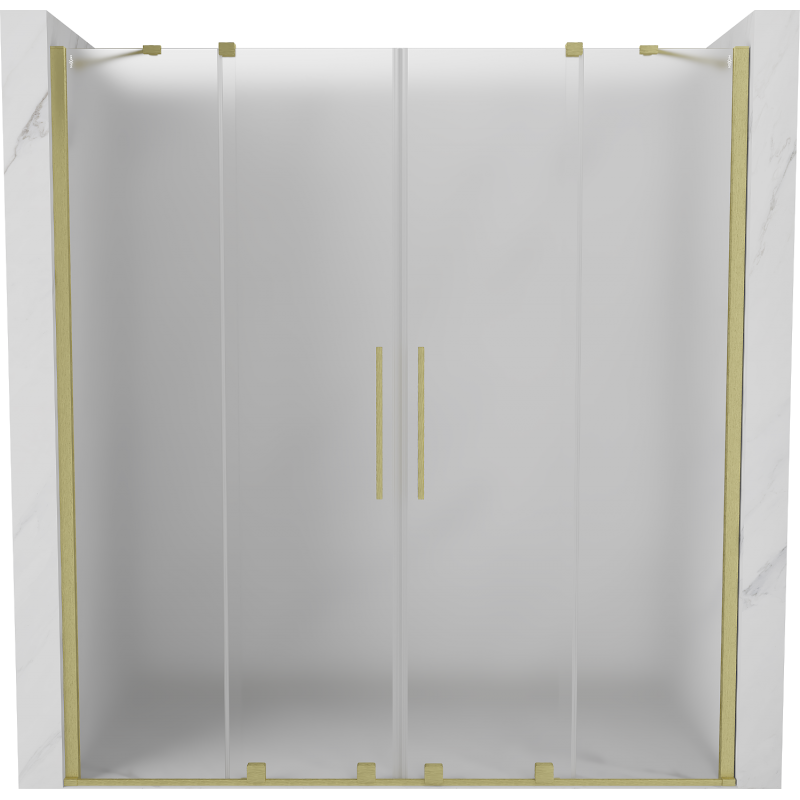 Mexen Velar Duo schuifdeuren voor douche 200 cm, mat, goud geborsteld - 871-200-000-32-55