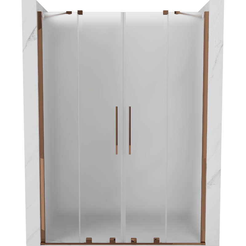 Mexen Velar Duo sliding shower doors 140 cm, frost, rose gold - 871-140-000-32-60