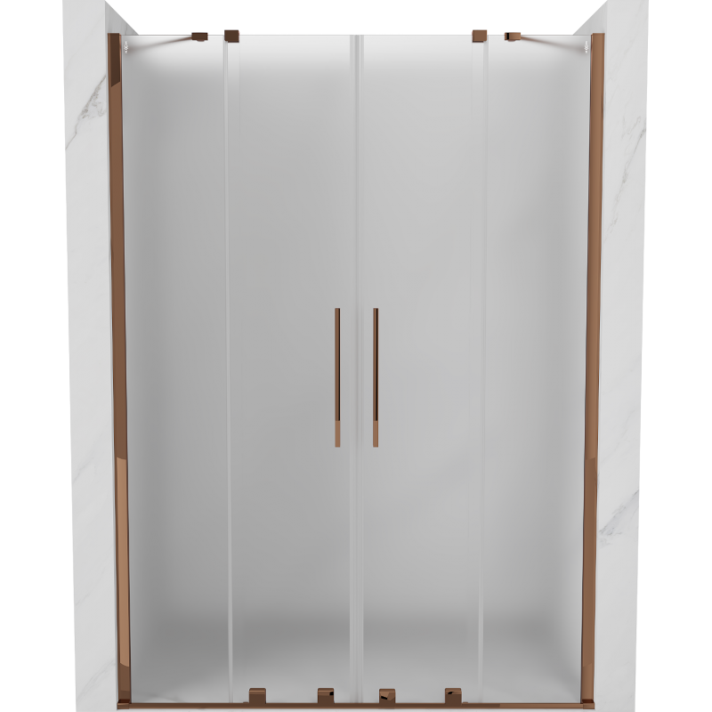 Mexen Velar Duo porte de douche coulissantes 160 cm, givré, or rose - 871-160-000-32-60