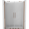 Mexen Velar Duo Schiebetür Duschabtrennung 160 cm, Mattglas, Roségold - 871-160-000-32-60