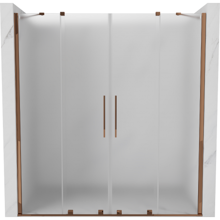 Mexen Velar Duo schuifdouchedeuren 170 cm, matglas, roze goud - 871-170-000-32-60