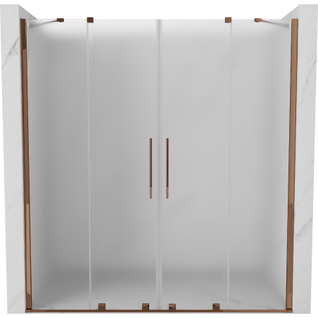 Mexen Velar Duo Schiebetüren 200 cm, Eisglas, Roségold - 871-200-000-32-60