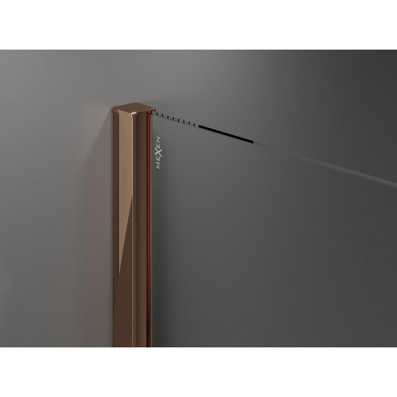 Mexen Velar Duo sliding shower door 200 cm, frost, rose gold - 871-200-000-32-60