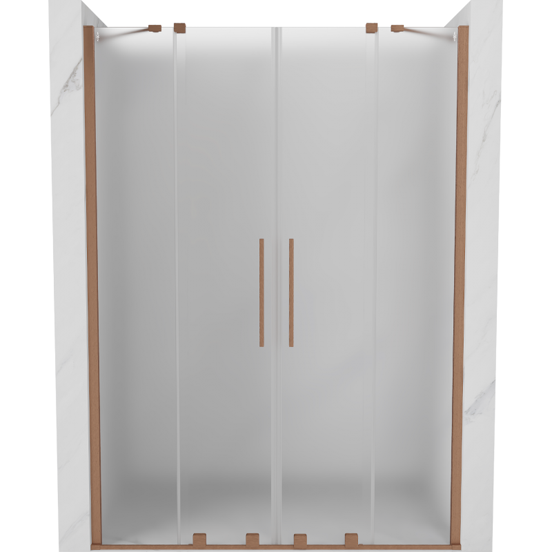 Mexen Velar Duo portas de chuveiro deslizantes 140 cm, fosco, cobre escovado - 871-140-000-32-65