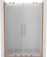 Mexen Velar Duo drzwi prysznicowe rozsuwane 140 cm, szron, miedź szczotkowana - 871-140-000-32-65