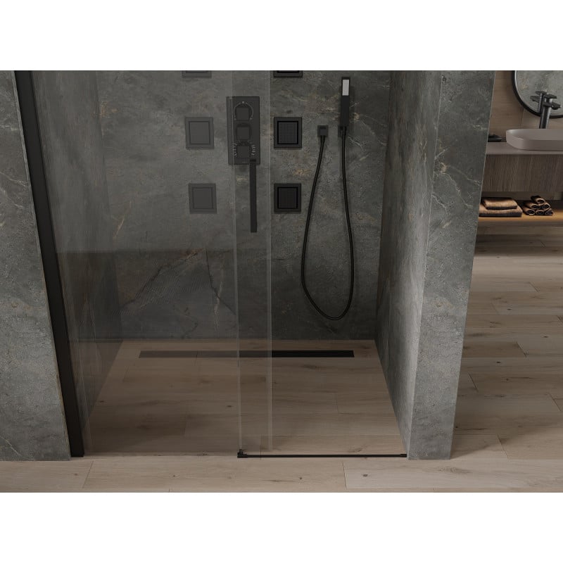 Mexen Omega portas de duche de correr 150 cm, transparentes, pretas - 825-150-000-70-00