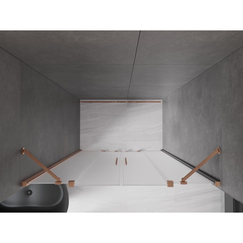 Mexen Velar Duo sliding shower doors 140 cm, frost, brushed copper - 871-140-000-32-65