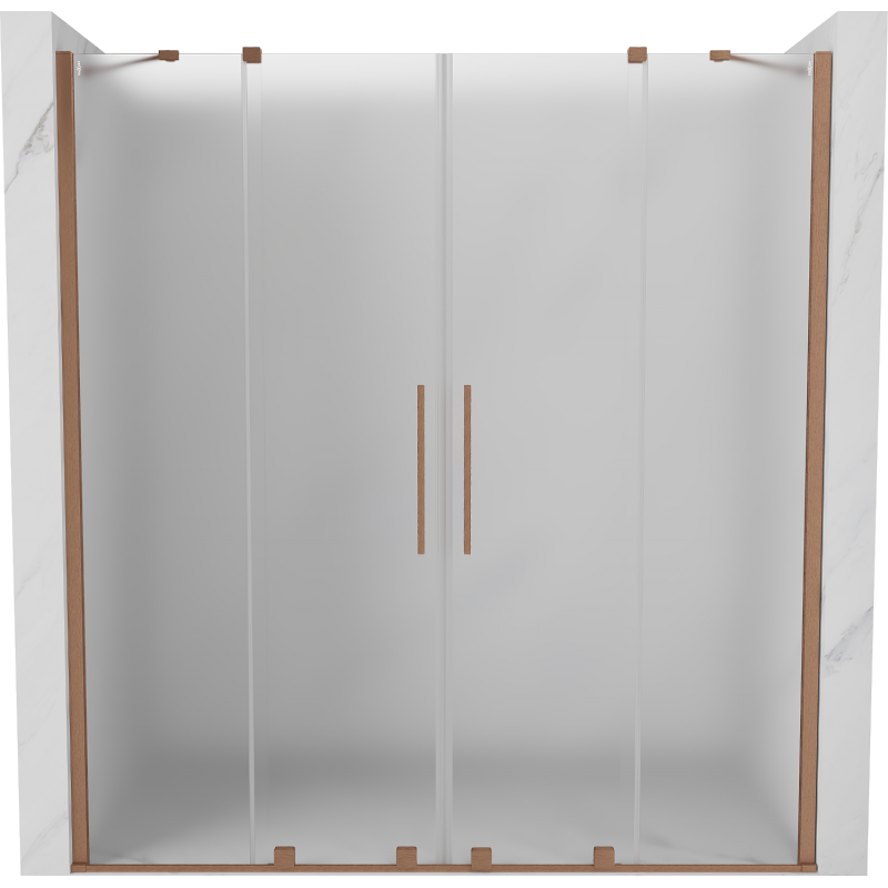 Mexen Velar Duo portas de chuveiro deslizantes 170 cm, gelo, cobre escovado - 871-170-000-32-65