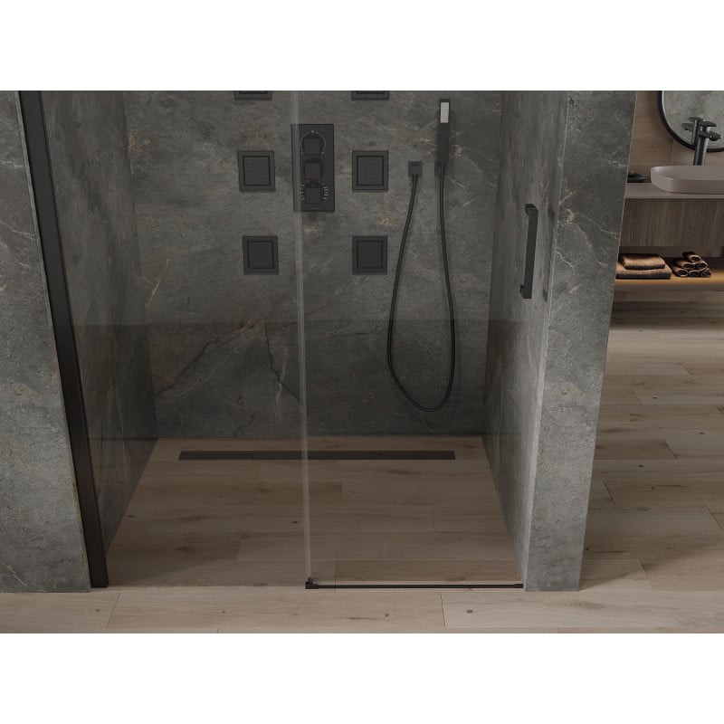 Mexen Omega sliding shower door 150 cm, transparent, black - 825-150-000-70-00