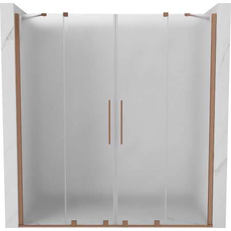 Mexen Velar Duo puertas de ducha correderas 200 cm, escarcha, cobre cepillado - 871-200-000-32-65