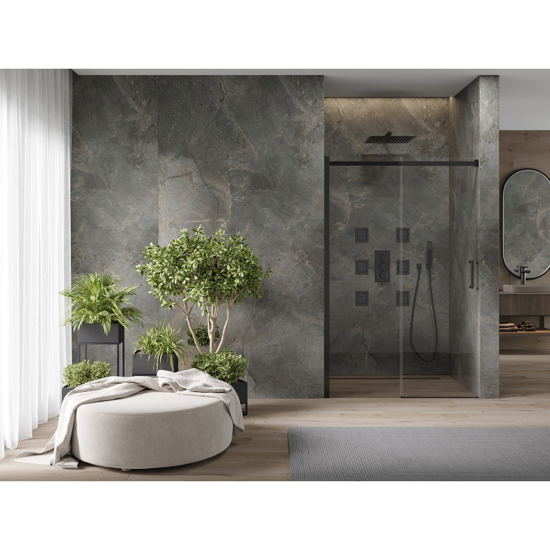 Mexen Omega sliding shower doors 140 cm, transparent, black - 825-140-000-70-00