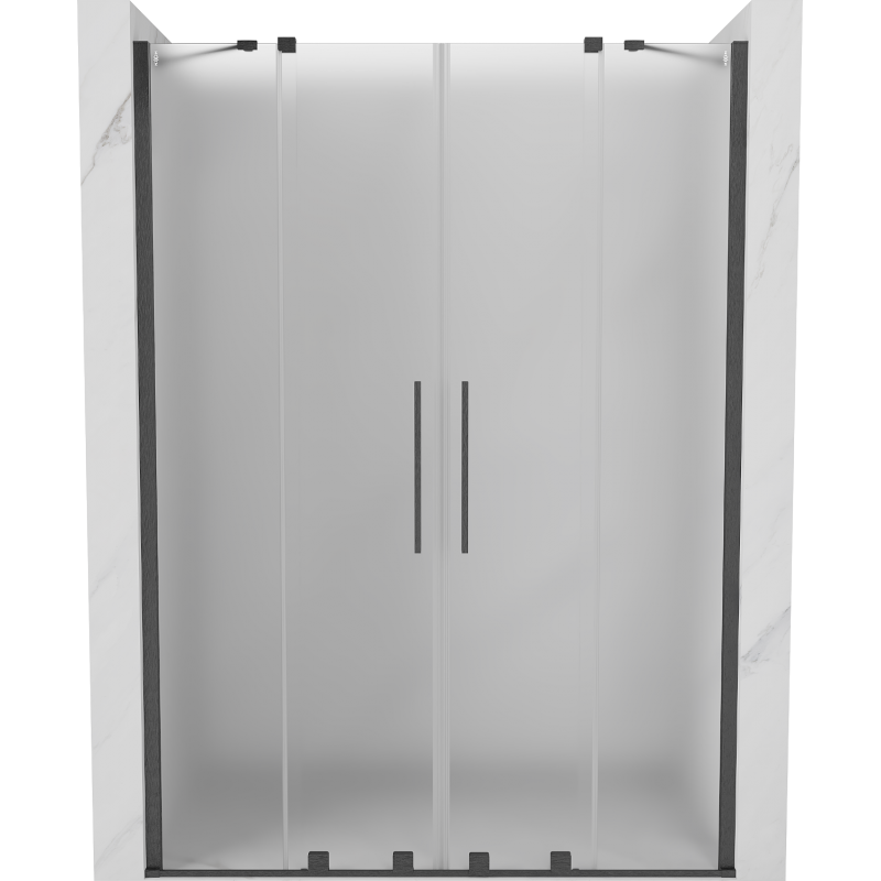 Mexen Velar Duo Schiebetür 140 cm, matt, gebürstetes Gun Gray - 871-140-000-32-66