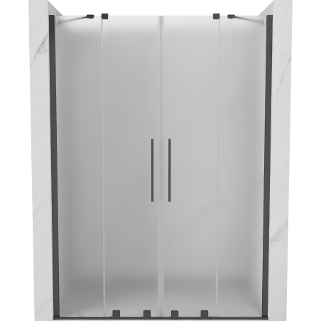 Mexen Velar Duo schuifdeur douche 140 cm, matglas, geborsteld geweergrijs - 871-140-000-32-66