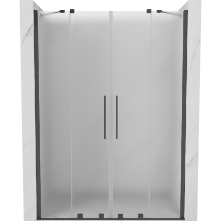 Mexen Velar Duo sliding shower doors 140 cm, frost, brushed gun gray - 871-140-000-32-66