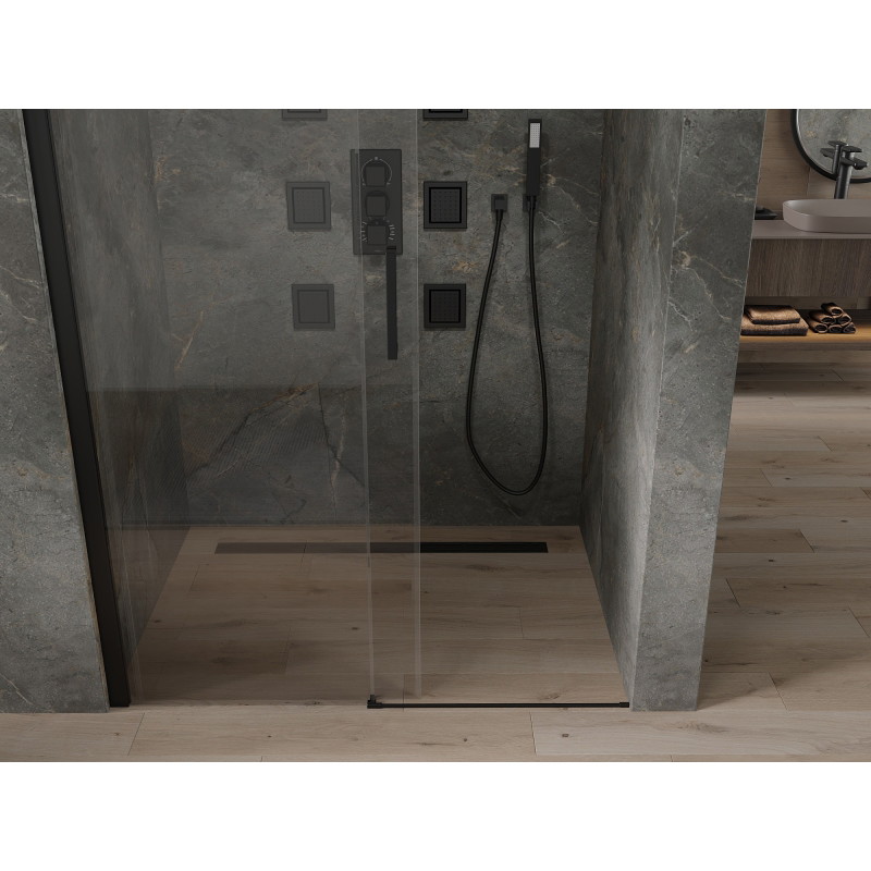 Mexen Omega sliding shower doors 140 cm, transparent, black - 825-140-000-70-00