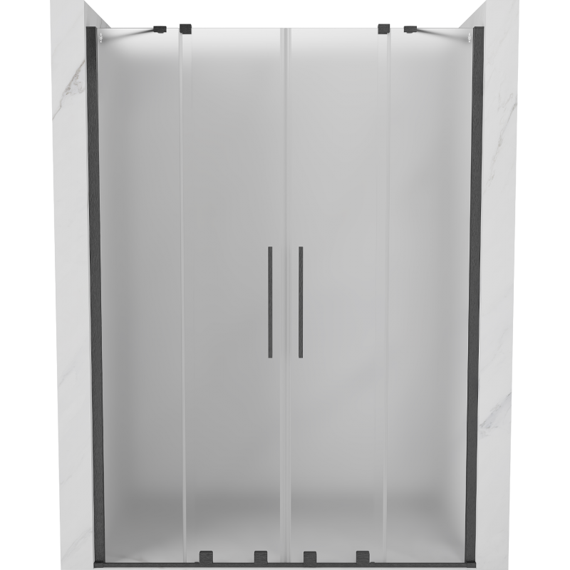 Mexen Velar Duo drzwi prysznicowe rozsuwane 150 cm, szron, gun gray szczotkowany - 871-150-000-32-66
