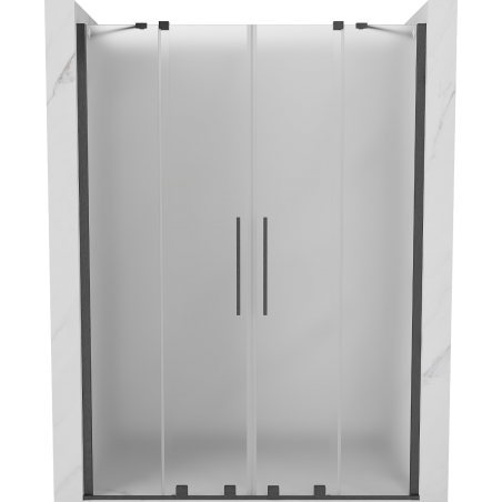 Mexen Velar Duo sliding shower doors 150 cm, frost, brushed gun gray - 871-150-000-32-66
