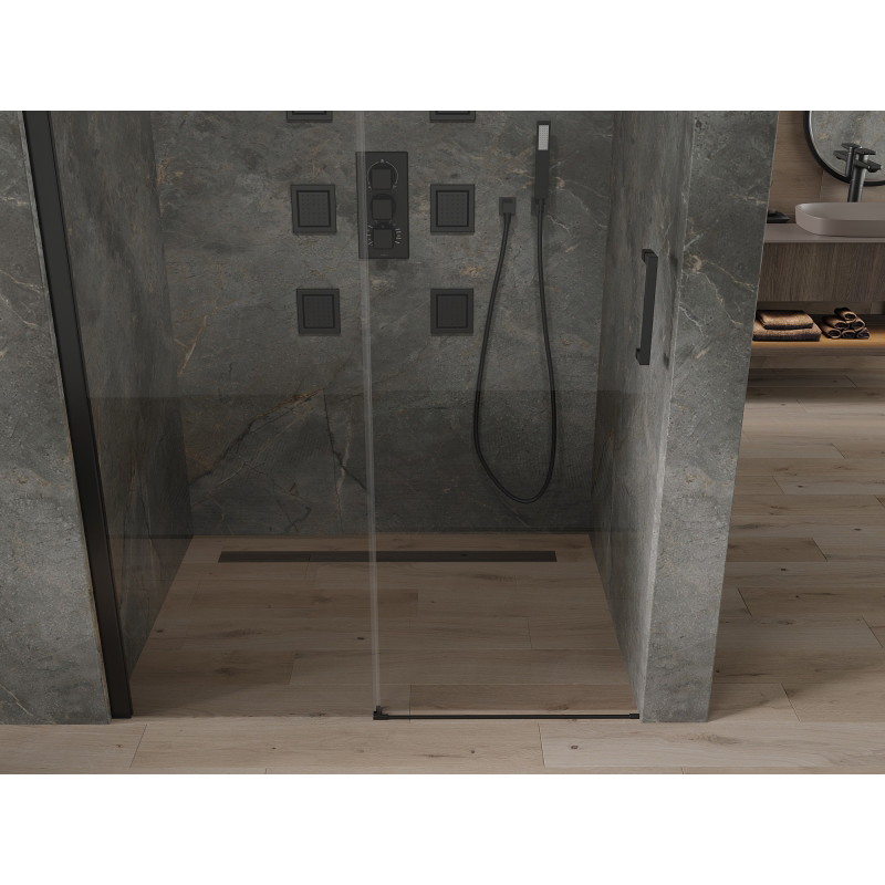 Mexen Omega sliding shower doors 140 cm, transparent, black - 825-140-000-70-00