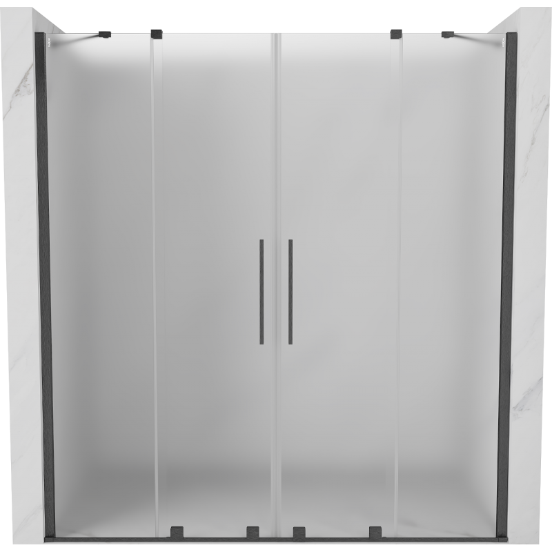 Mexen Velar Duo drzwi prysznicowe rozsuwane 170 cm, szron, gun gray szczotkowany - 871-170-000-32-66