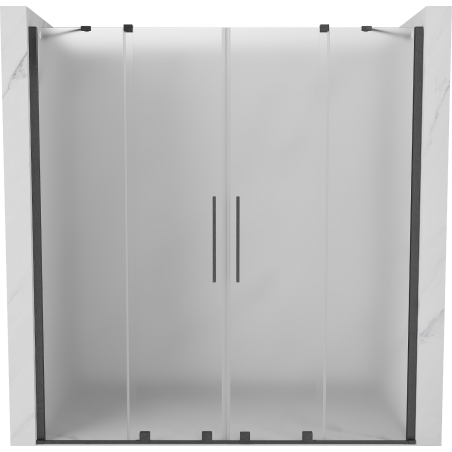 Mexen Velar Duo drzwi prysznicowe rozsuwane 180 cm, szron, gun gray szczotkowany - 871-180-000-32-66